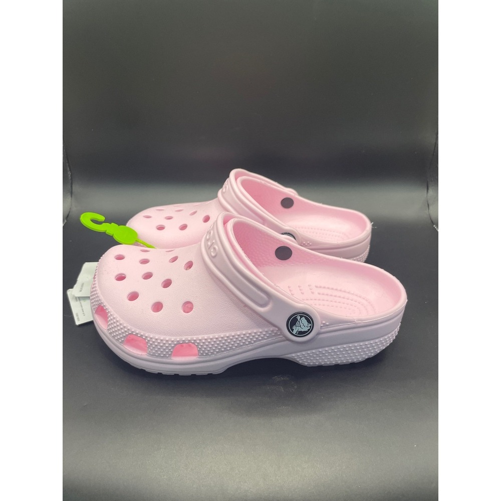 Crocs Classic Clog K Pink Kids Junior Size J1 Water Friendly Comfort 206991-6ZW